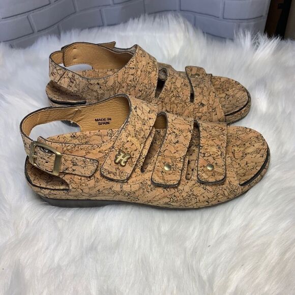 Helle Cork Print Comfort Sandal Style 356-f Size 7 - Picture 2 of 7